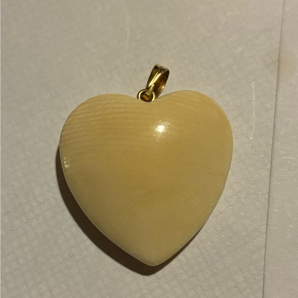 Gold and Cream Heart Pendant